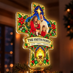 Custom Family Photo Nativity Christmas Decor - Personalized LED Tree Topper - Christmas Spirit