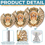 Custom Pet Photo Christmas Memorial Gifts - Personalized LED Tree Topper - Our Angle