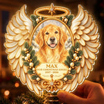 Custom Pet Photo Christmas Memorial Gifts - Personalized LED Tree Topper - Our Angle