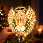 Custom Pet Photo Christmas Memorial Gifts - Personalized LED Tree Topper - Our Angle