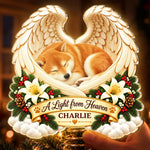 Custom Name Memorial Pet Christmas Decor - Personalized LED Tree Topper - Light From Heaven