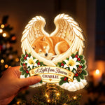 Custom Name Memorial Pet Christmas Decor - Personalized LED Tree Topper - Light From Heaven