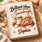 Custom Name Sourdough Baking Gifts for Bakers - Personalized Hardcover Journal