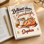 Custom Name Sourdough Baking Gifts for Bakers - Personalized Hardcover Journal