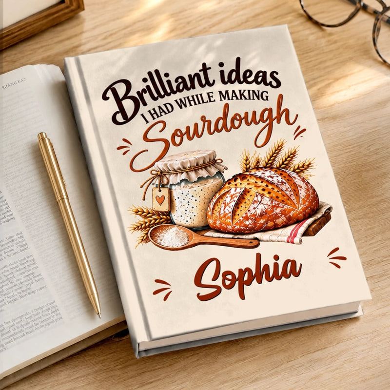 Custom Name Sourdough Baking Gifts for Bakers - Personalized Hardcover Journal