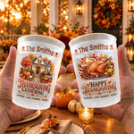 Custom Name Thanksgiving Turkey Gifts for Families - Personalized Plastic Cups - Colorful Autumn Leaves