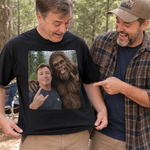 Custom Bigfoot Adventure Photo Gifts for Men - Personalized Comfort T-Shirt - Funny Selfie