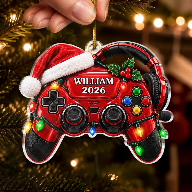 Custom Name Gaming Christmas Gifts for Gamers - Personalized Acrylic Ornament - Night Games
