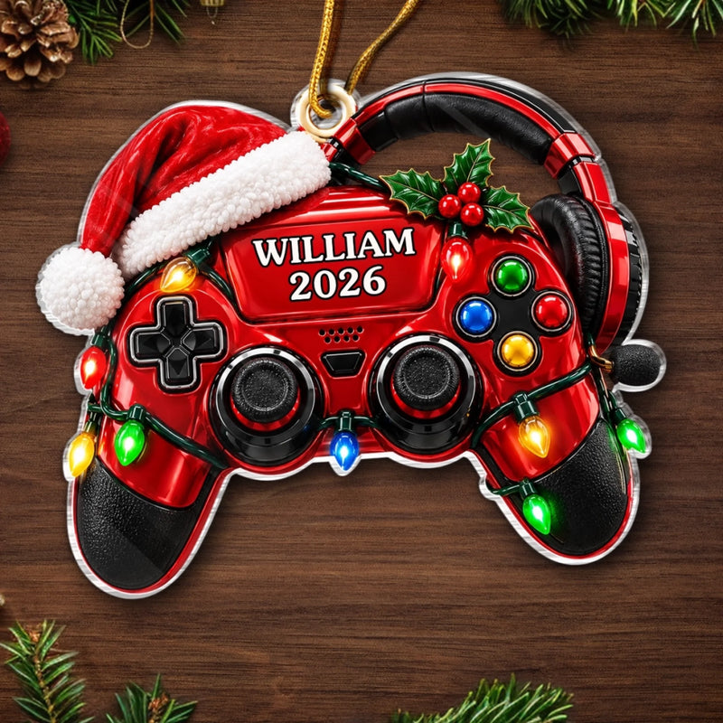 Custom Name Gaming Christmas Gifts for Gamers - Personalized Acrylic Ornament - Night Games