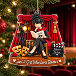 Custom Name Theater Christmas Gifts for Girls - Personalized Acrylic Ornament - Just A Girl Who Loves Theater