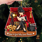 Custom Name Theater Christmas Gifts for Girls - Personalized Acrylic Ornament - Just A Girl Who Loves Theater