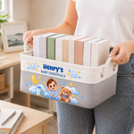Custom Name Baby Essentials Gifts for New Parents - Personalized Storage Basket - Small Wonders Big Smiles