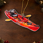 Custom Name Kayak Christmas Gifts for Kayaking Enthusiasts - Personalized Acrylic Ornament - Go With The Flow