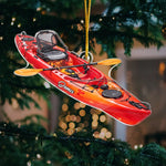 Custom Name Kayak Christmas Gifts for Kayaking Enthusiasts - Personalized Acrylic Ornament - Go With The Flow