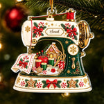 Custom Name Christmas Sewing Machine Gifts for Seamstresses - Personalized Acrylic Ornament - Making Things