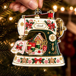 Custom Name Christmas Sewing Machine Gifts for Seamstresses - Personalized Acrylic Ornament - Making Things