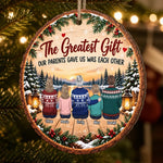 Custom Name Christmas Family Gifts - Personalized Wooden Ornament - The Greatest Gift