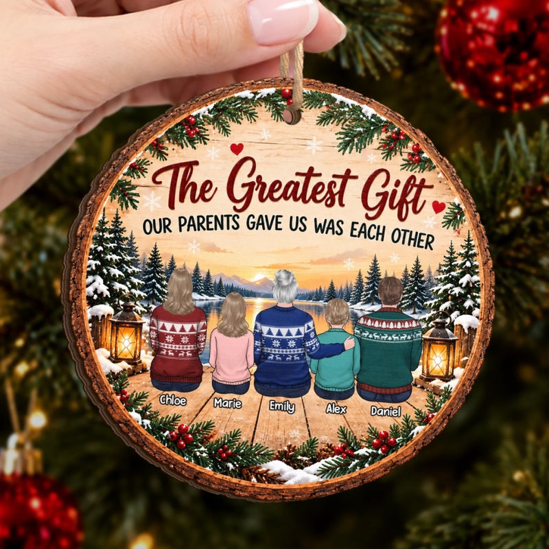 Custom Name Christmas Family Gifts - Personalized Wooden Ornament - The Greatest Gift
