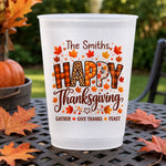 Custom Name Thanksgiving Gifts for Family - Personalized Plastic Cups