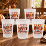 Custom Name Thanksgiving Gifts for Family - Personalized Plastic Cups