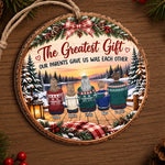 Custom Name Family Christmas Gifts - Personalized Wooden Ornament - Cherish Time
