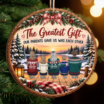 Custom Name Family Christmas Gifts - Personalized Wooden Ornament - Cherish Time