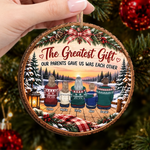 Custom Name Family Christmas Gifts - Personalized Wooden Ornament - Cherish Time