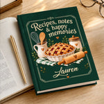 Custom Name Recipes, Notes & Happy Memories Gifts for Bakers - Personalized Hardcover Journal - Whisking Up Sweet Memories