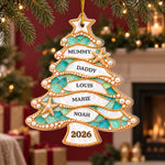 Custom Family Member Name Christmas Tree Decor - Personalized Acrylic Ornament - Lucky Stars