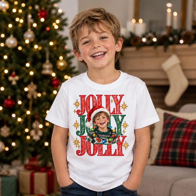Custom Photo Christmas Gifts for Kids - Personalized Kids T-Shirt