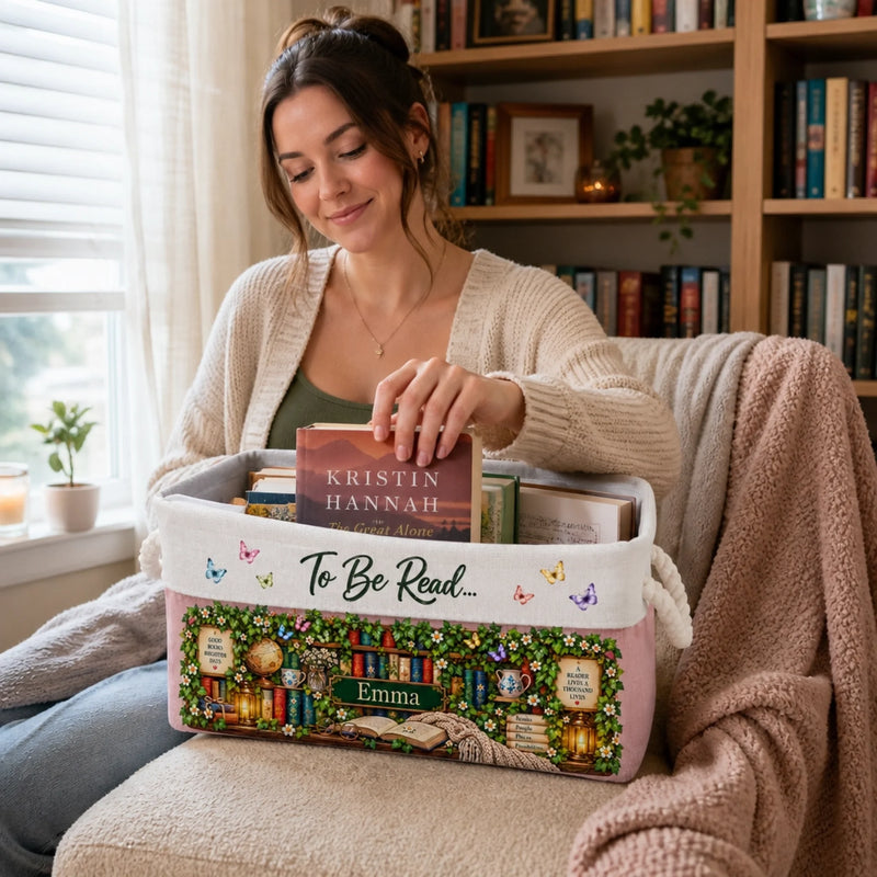 Custom Name Book Lover Gifts for Readers - Personalized Laundry Basket