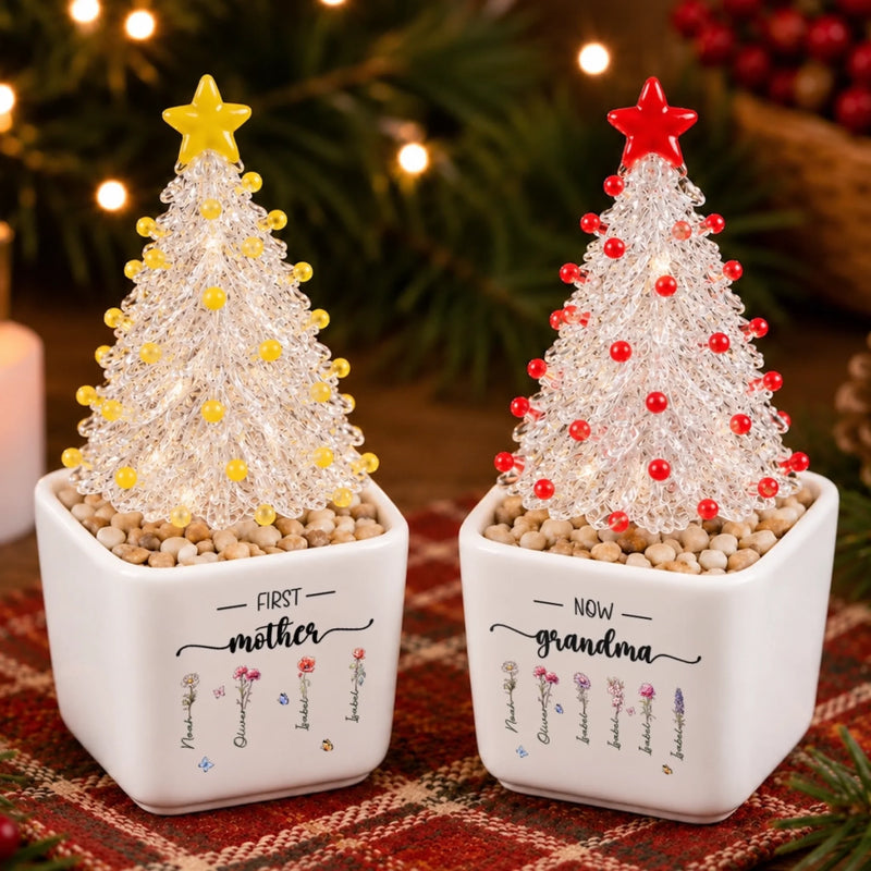 Custom Mother to Grandma Christmas Tree Decor - Personalized Glass Everlasting Christmas - Special Journey