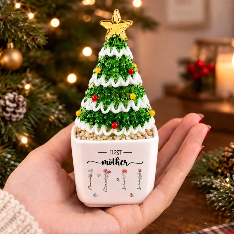 Custom Mother to Grandma Christmas Tree Decor - Personalized Glass Everlasting Christmas - Special Journey