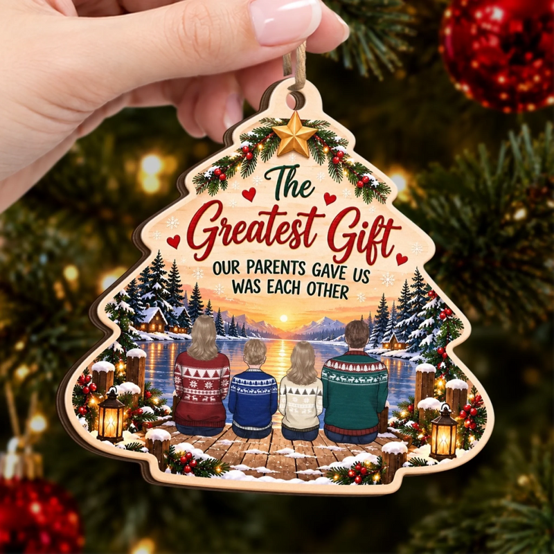 The Greatest Gift Christmas Family Keepsake - Wooden Ornament