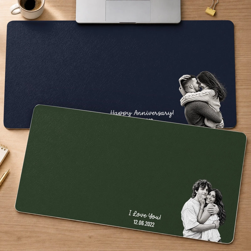 Custom Couple Photo Romantic Keepsake Gifts - Personalized Desk Mat - Together And Forever