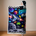 Custom Name Space Gaming Gifts for Kids - Personalized Snuggle Blanket - Born To Play Dream Big