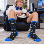 Custom Name Gamer Gifts for Boys - Personalized Crew Socks - Gaming Outfit