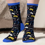 Custom Name Gaming Gifts for Kids - Personalized Crew Socks - Gaming Sessions