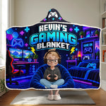Custom Name Gaming Gifts for Kids - Personalized Snuggle Blanket - Level Up To The Galaxy