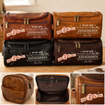 Custom Name Father to Son Gifts - Personalized Leather Toiletry Bag - Believe In Who You Are