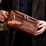 Custom Name Father to Son Gifts - Personalized Leather Toiletry Bag - Believe In Who You Are
