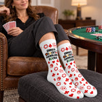 Custom Name Lucky Gambling Gifts for Casino Lovers - Personalized Middle Tube Socks