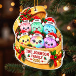 Custom Name Christmas Family Dumpling Gifts - Personalized Christmas Acrylic Ornament - Colorful Dumpling