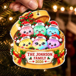 Custom Name Christmas Family Dumpling Gifts - Personalized Christmas Acrylic Ornament - Colorful Dumpling