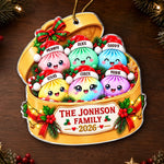 Custom Name Christmas Family Dumpling Gifts - Personalized Christmas Acrylic Ornament - Colorful Dumpling