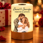 Custom Name Gifts for Couples - Personalized Photo Dimmable Touch Night Light - Forever & Always
