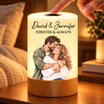 Custom Name Gifts for Couples - Personalized Photo Dimmable Touch Night Light - Forever & Always