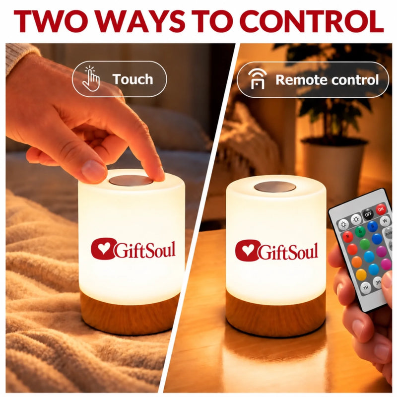 Custom Name Gifts for Couples - Personalized Photo Dimmable Touch Night Light - Forever & Always