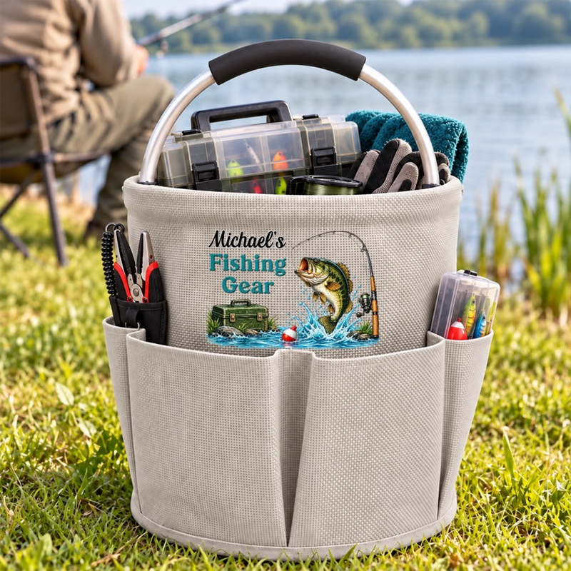 Custom Name Fishing Gear Gifts for Fishermen - Personalized Gardening Tool Bag