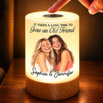 Custom Name Gifts for Friends, Besties - Personalized Photo Dimmable Touch Night Light - Besties Forever